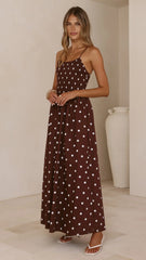 Gena Maxi Dress Chocolate Polka
