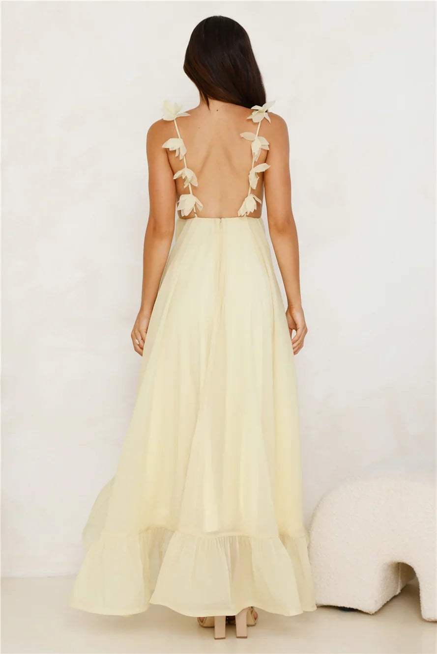 Floating On Florals Maxi Dress Yellow