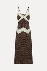 Ethereal Lace Maxi Dress Chocolate Dot