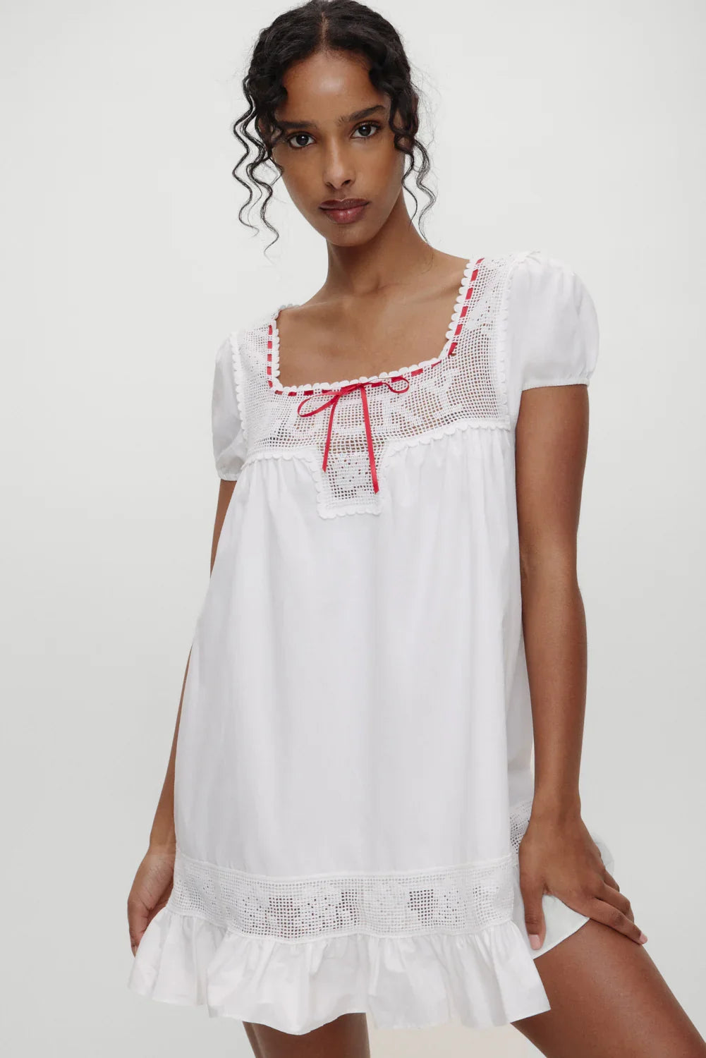 x BELLA HADID Western Poplin Mini Dress White