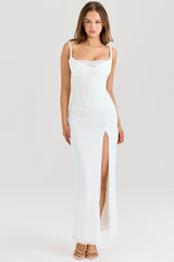 white mesh maxi dress