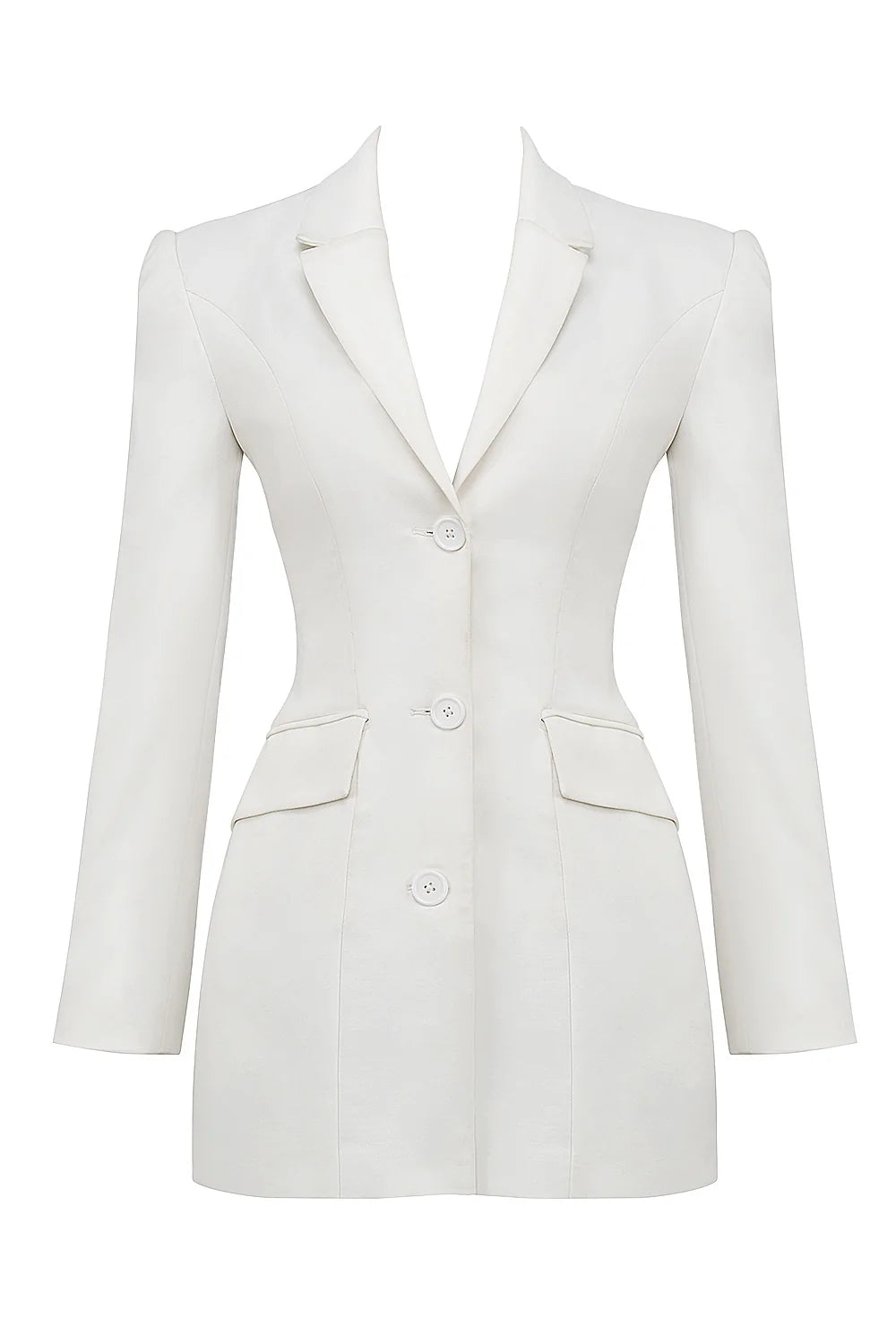 white blazer mini dress