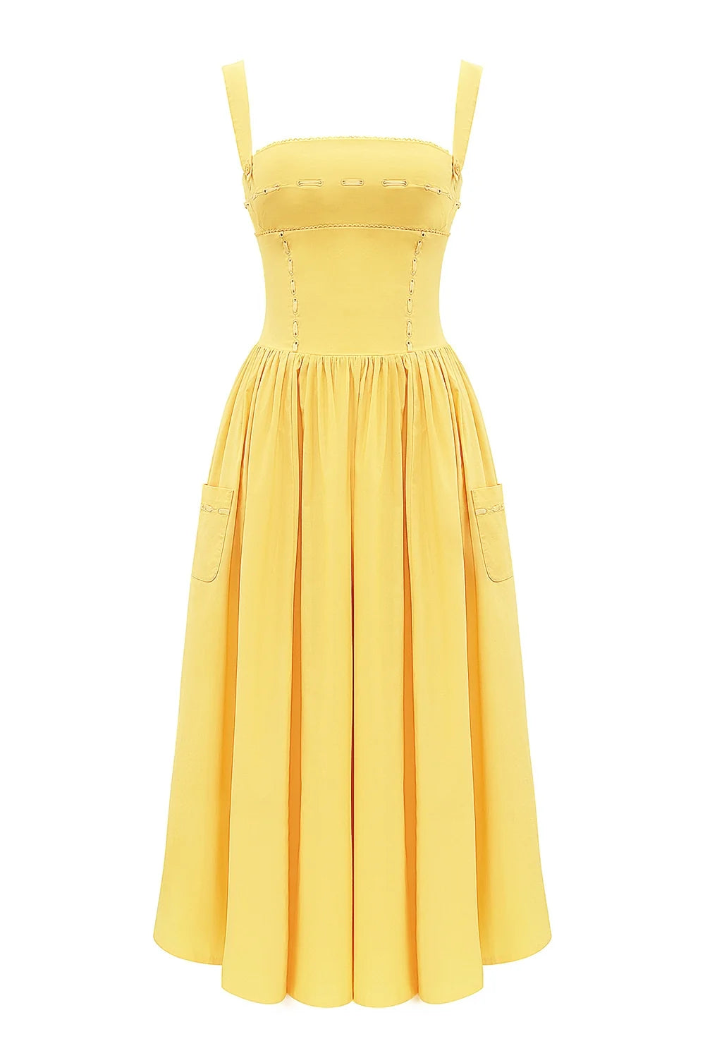 apricot cotton midi sundress