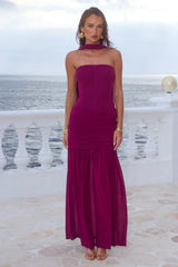 LILLIE CORSET MAXI DRESS PLUM