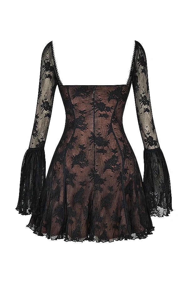 black lace corset dress