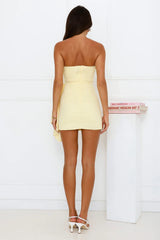 Soul Searching Strapless Mini Dress Yellow