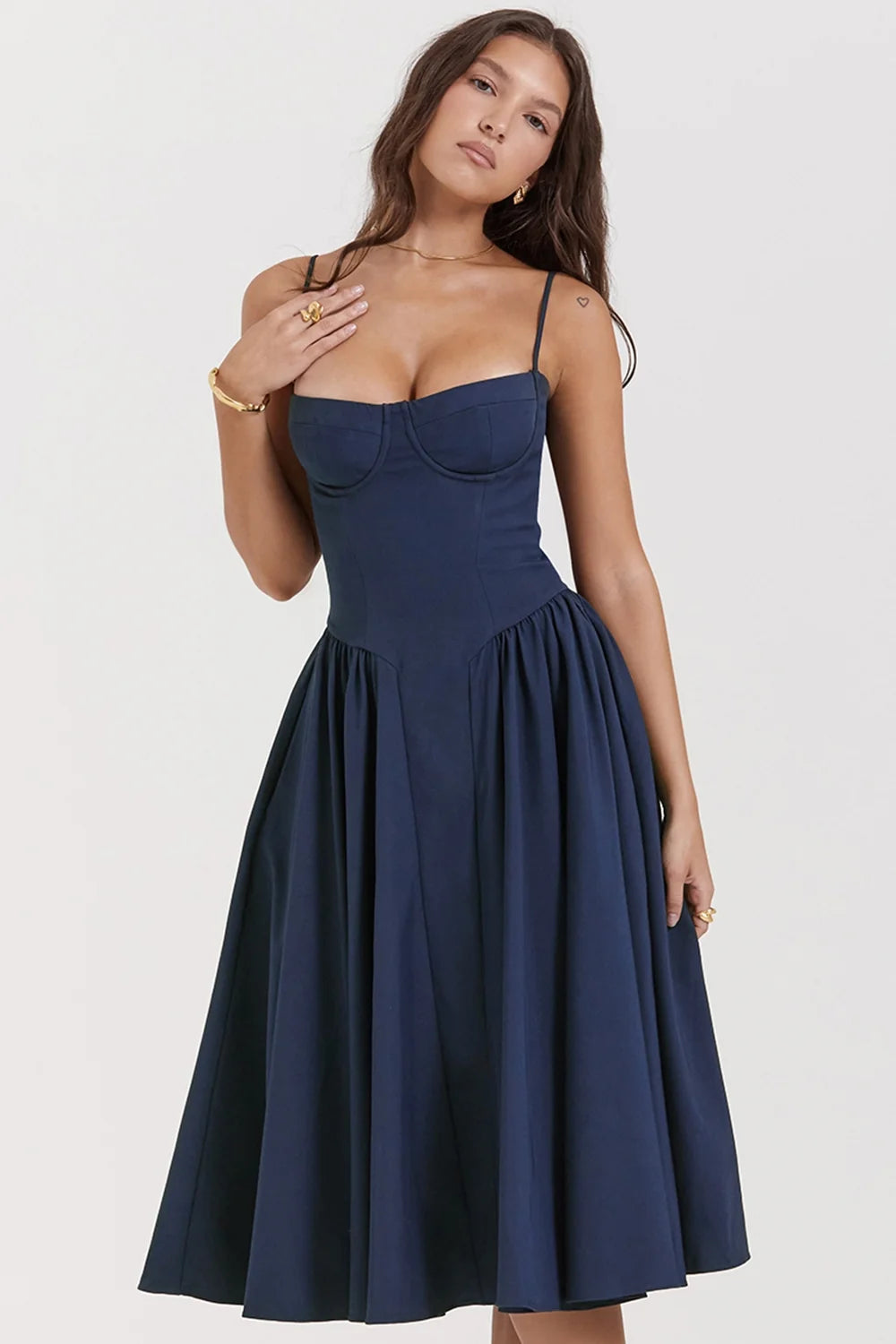 french navy corset sundress