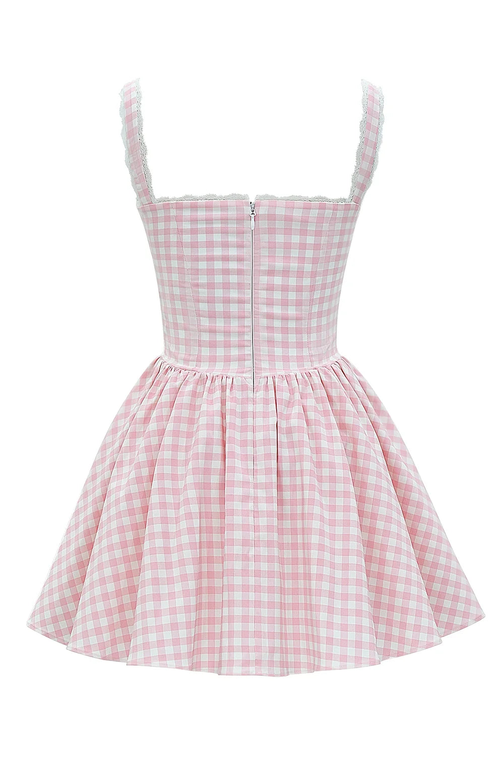 strawberry shortcake gingham corset mini dress