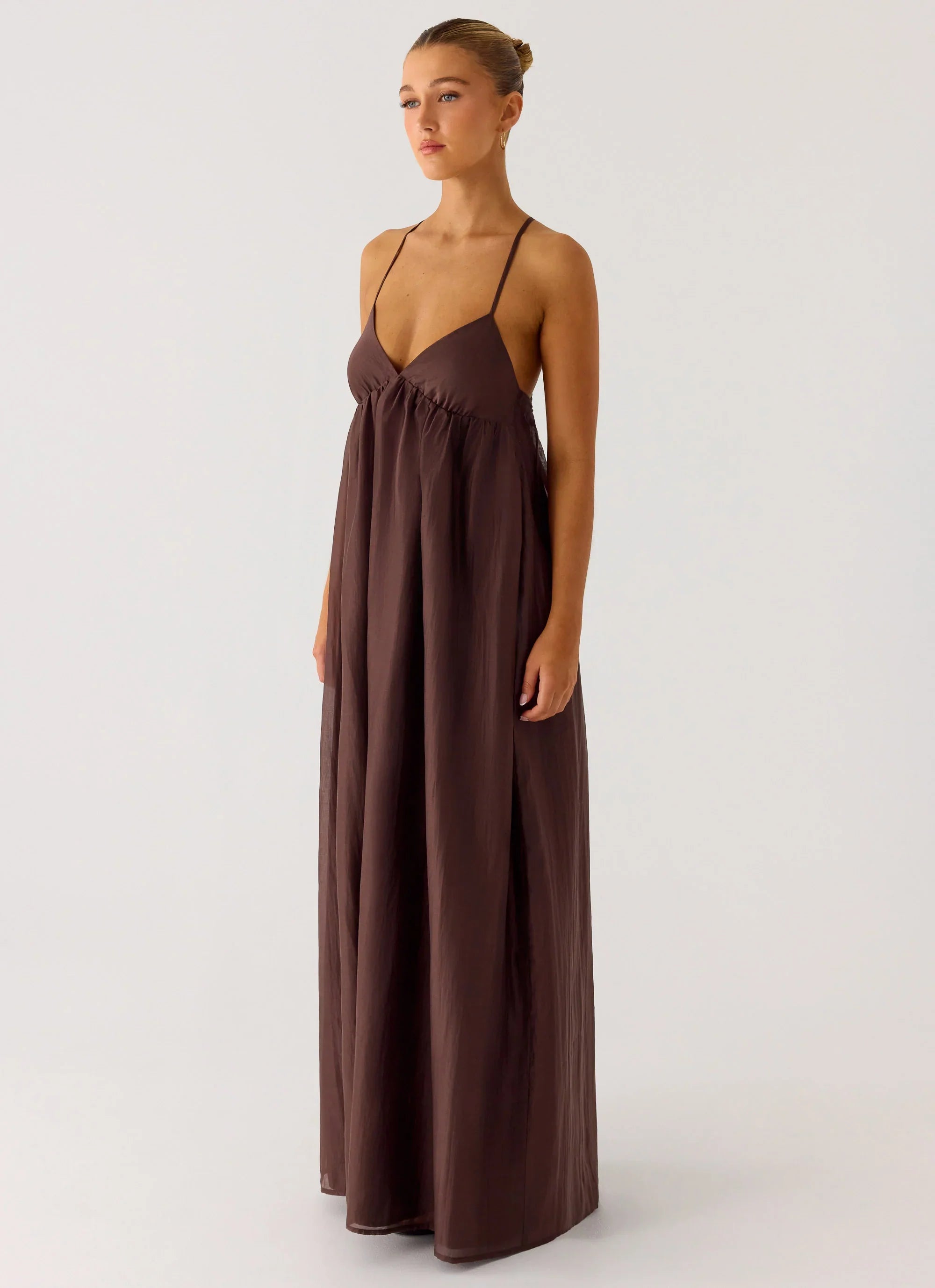 Losario Maxi Dress Cool Chocolate