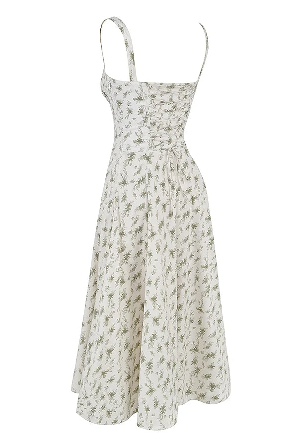 garden print bustier sundress