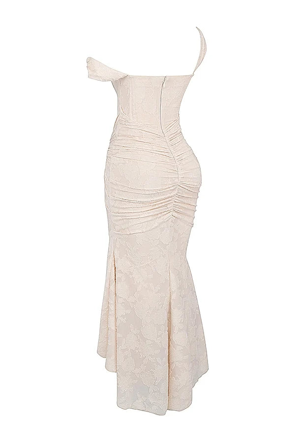vintage cream floral maxi dress