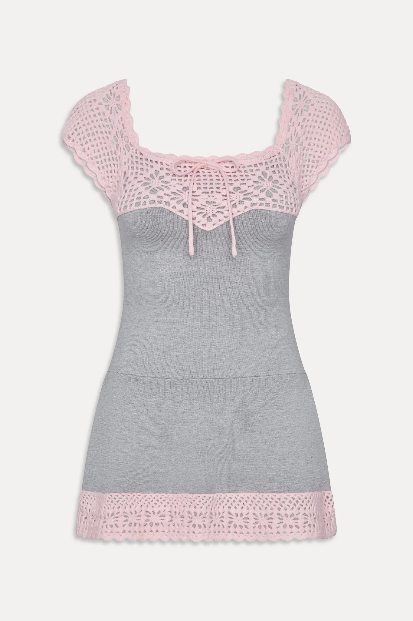 Lover Crochet Knit Mini Dress Pink Flora