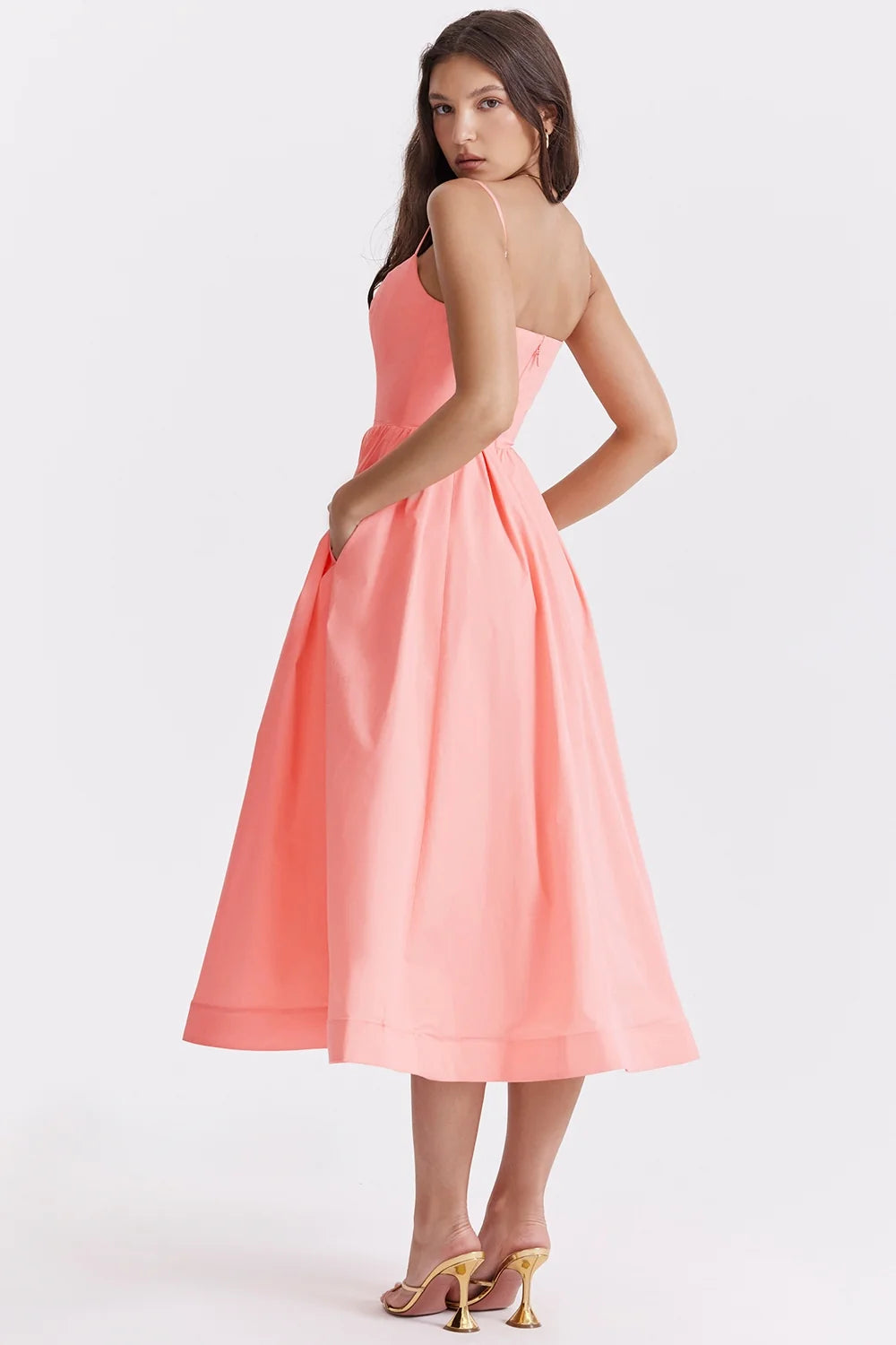 apricot corset sundress