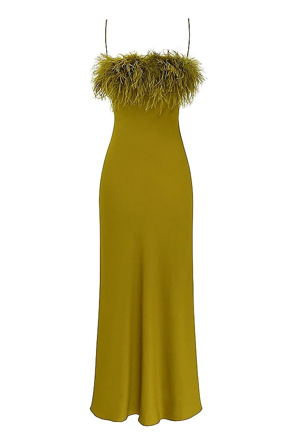 chartreuse maxi dress