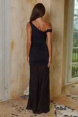 STEPHANIE ONE SHOULDER MAXI DRESS BLACK