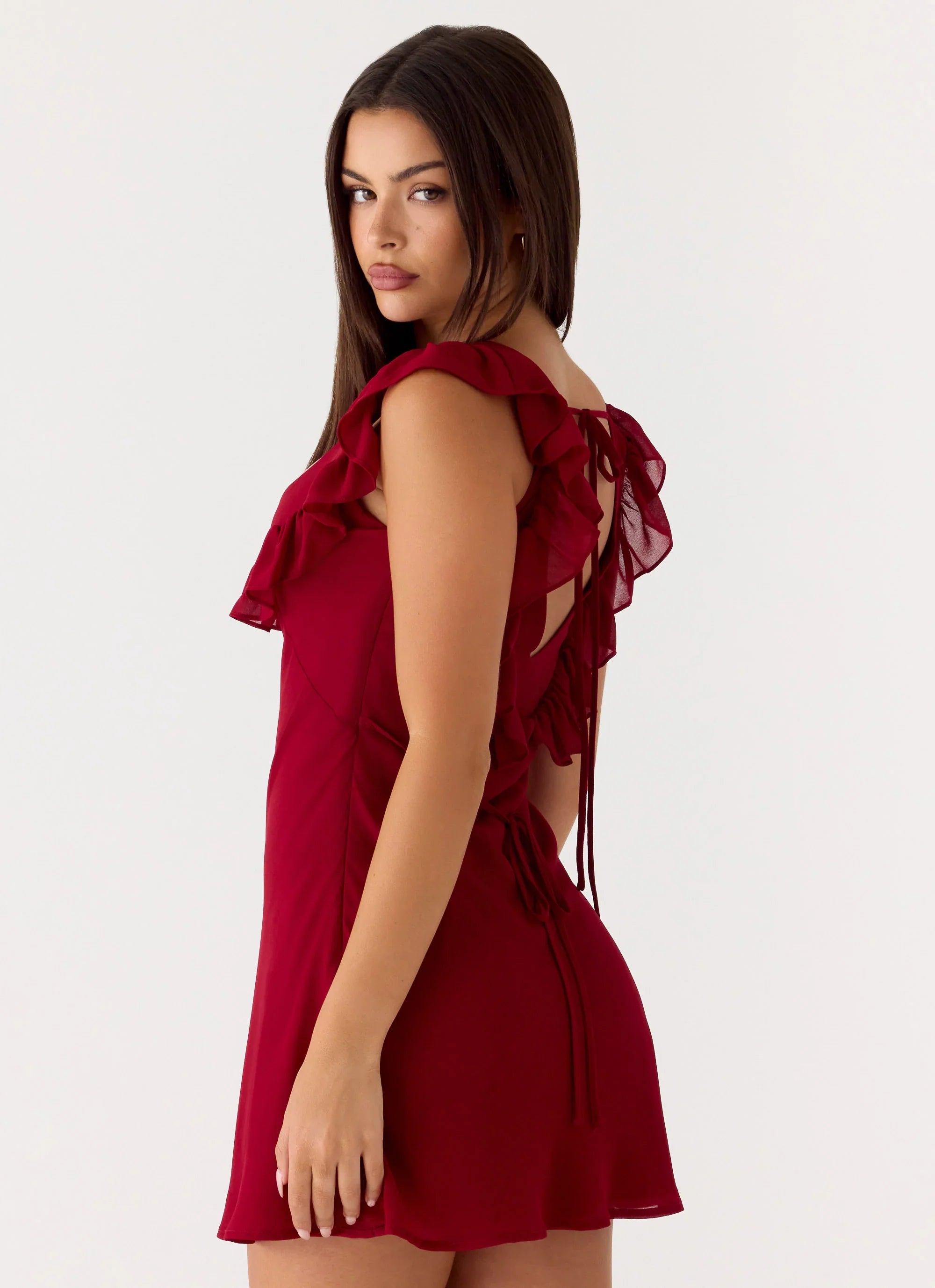 Malina Mini Dress Deep Red