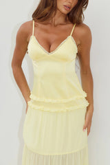 ROSETTA BACKLESS TIERED MAXI DRESS BUTTER