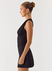 Cherry Sky Mini Dress Black