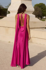 GABRIELLA COWL MAXI DRESS FUCHSIA