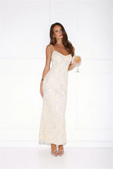 Shes Always Right Lace Maxi Dress Yellow