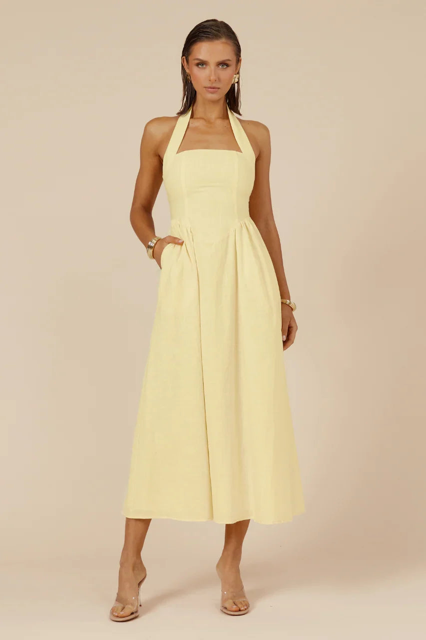 LOCKLEA MIDI DRESS LEMON