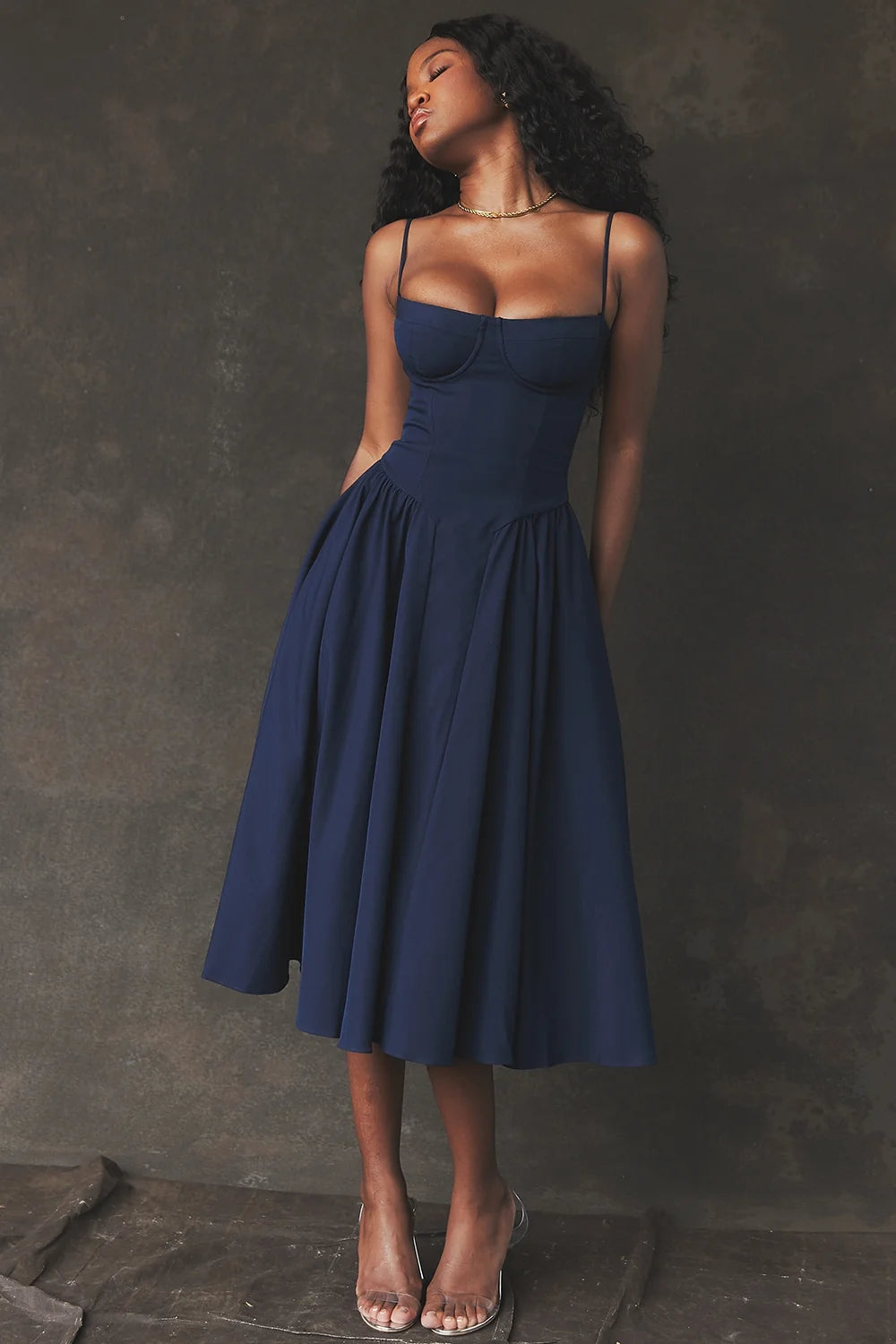 french navy corset sundress