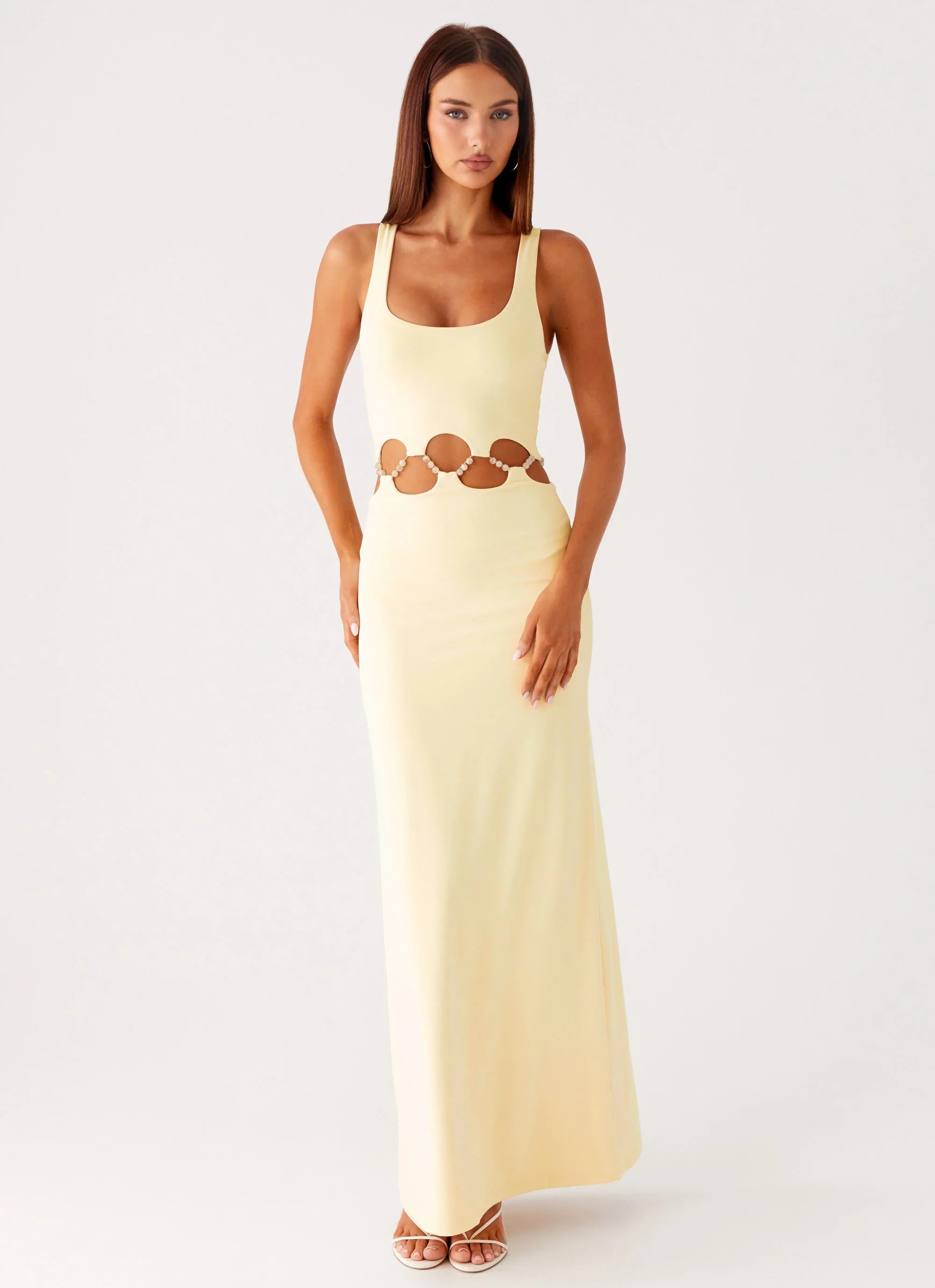 Dreamboat Beaded Maxi Dress Yellow