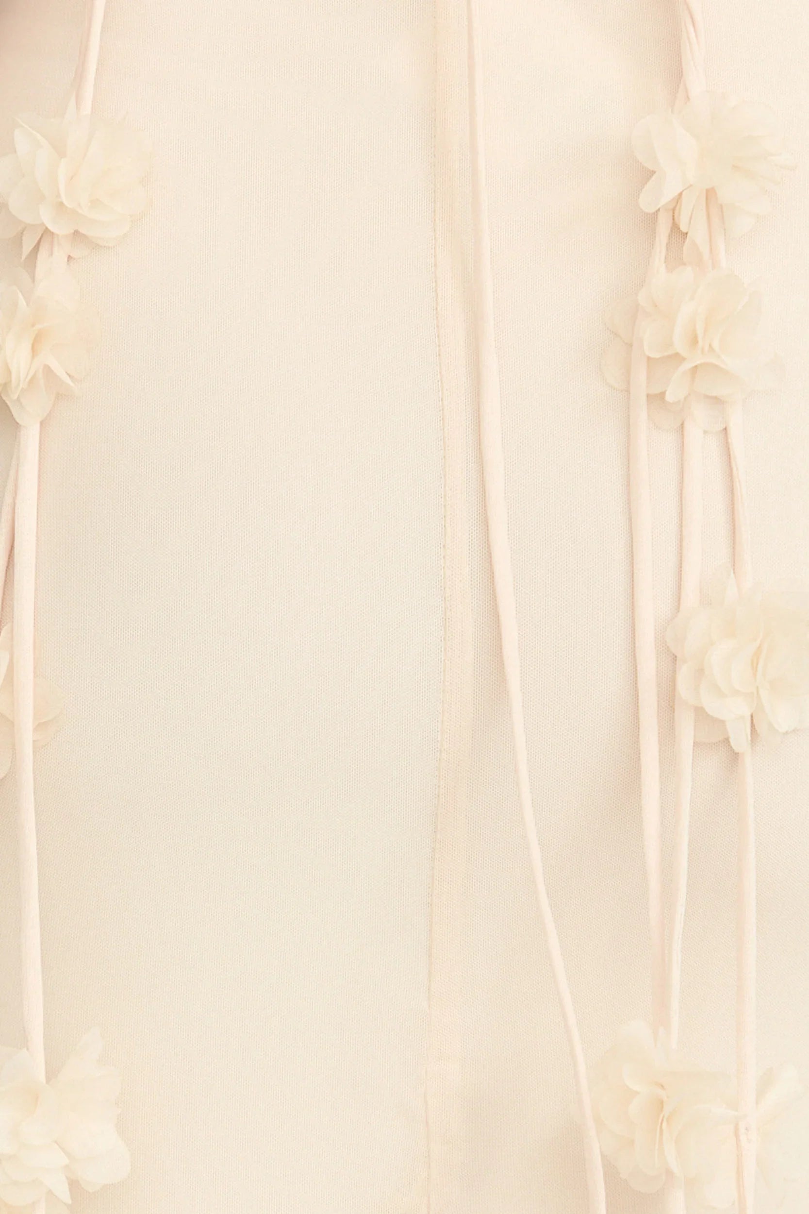 Penny Maxi Dress Draped Cowl Neck 3D Flower Dress in Cream