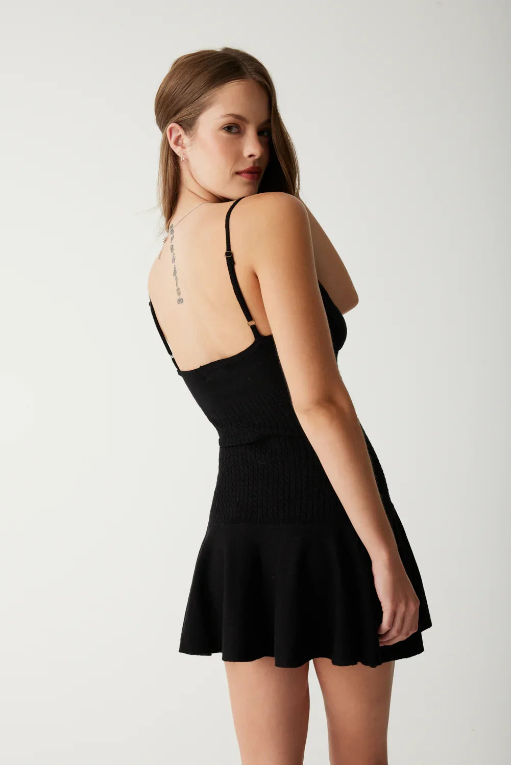 Houston Cable Cloud Knit Dress Black