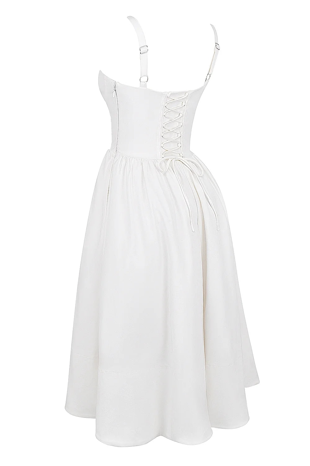 white corset midi sundress