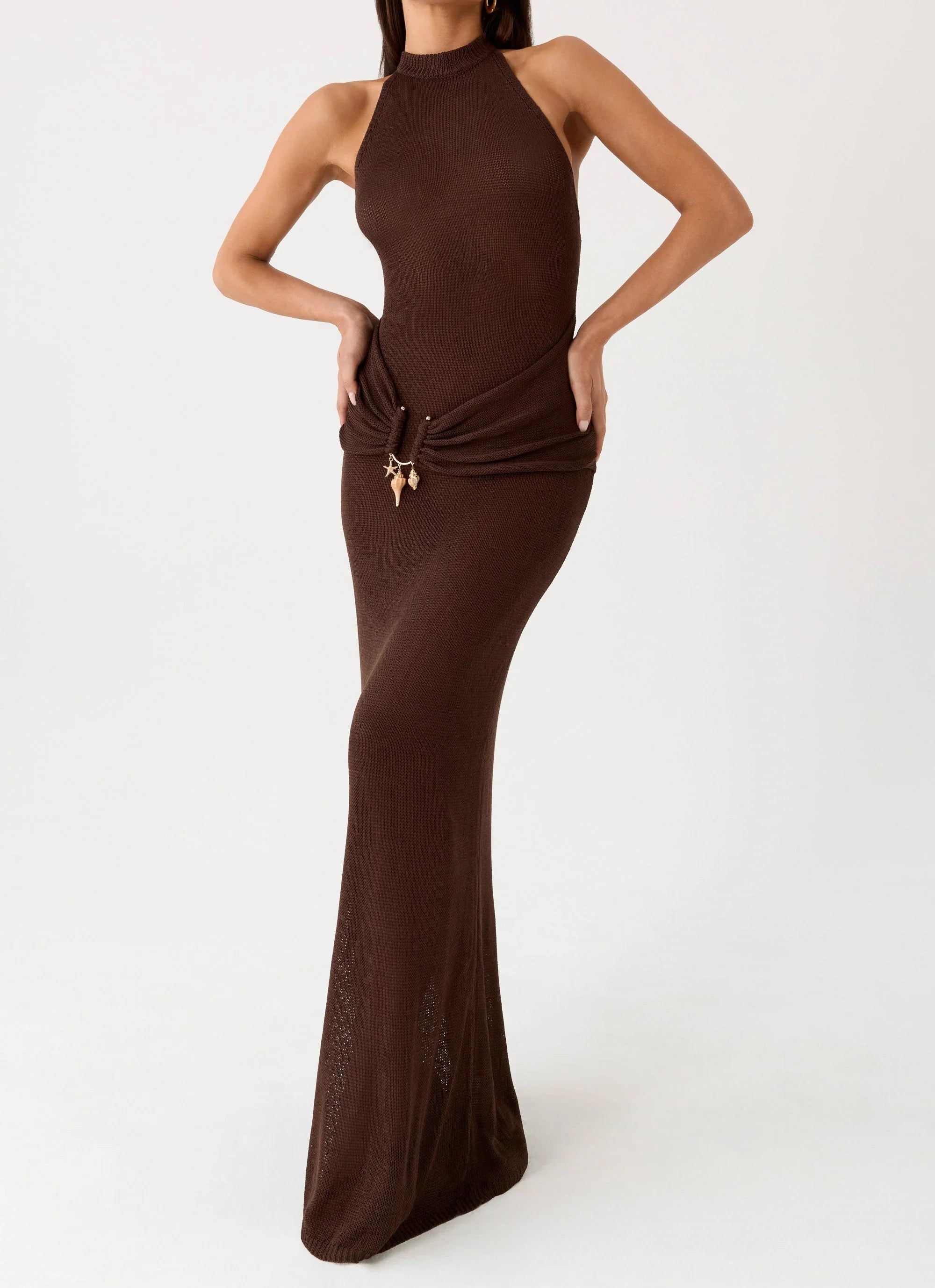 Saoirse Knit Maxi Dress Chocolate