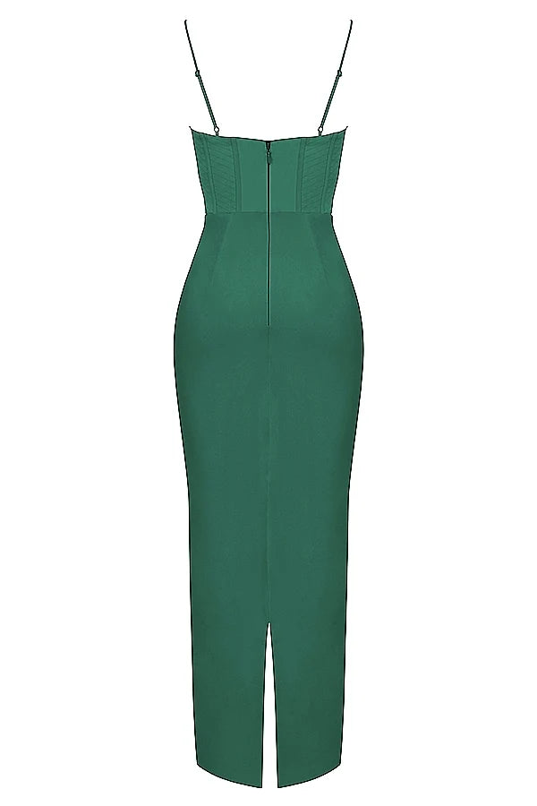 forest corset maxi dress