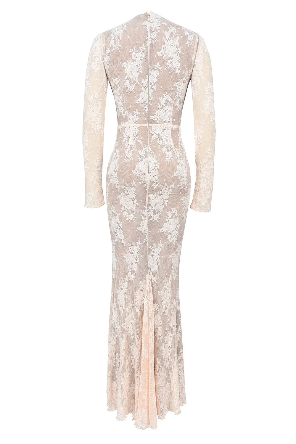 peach lace maxi dress