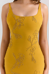 gold embellished hand beaded maxi dress