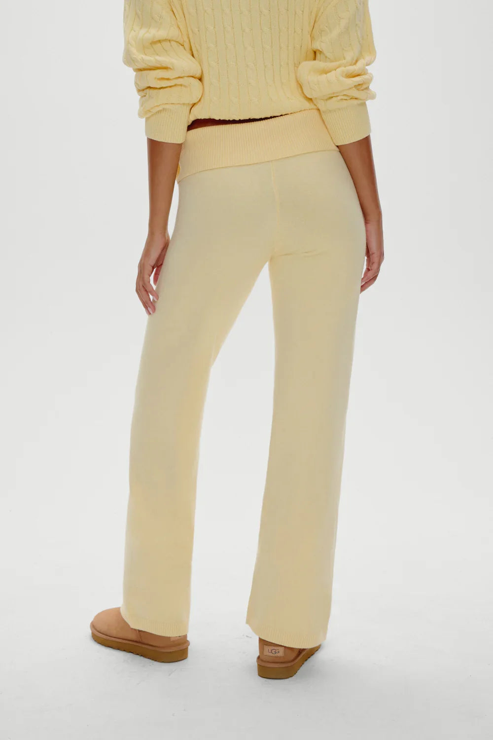 Dawson Knit Fold Over Pants Vanilla Sugar