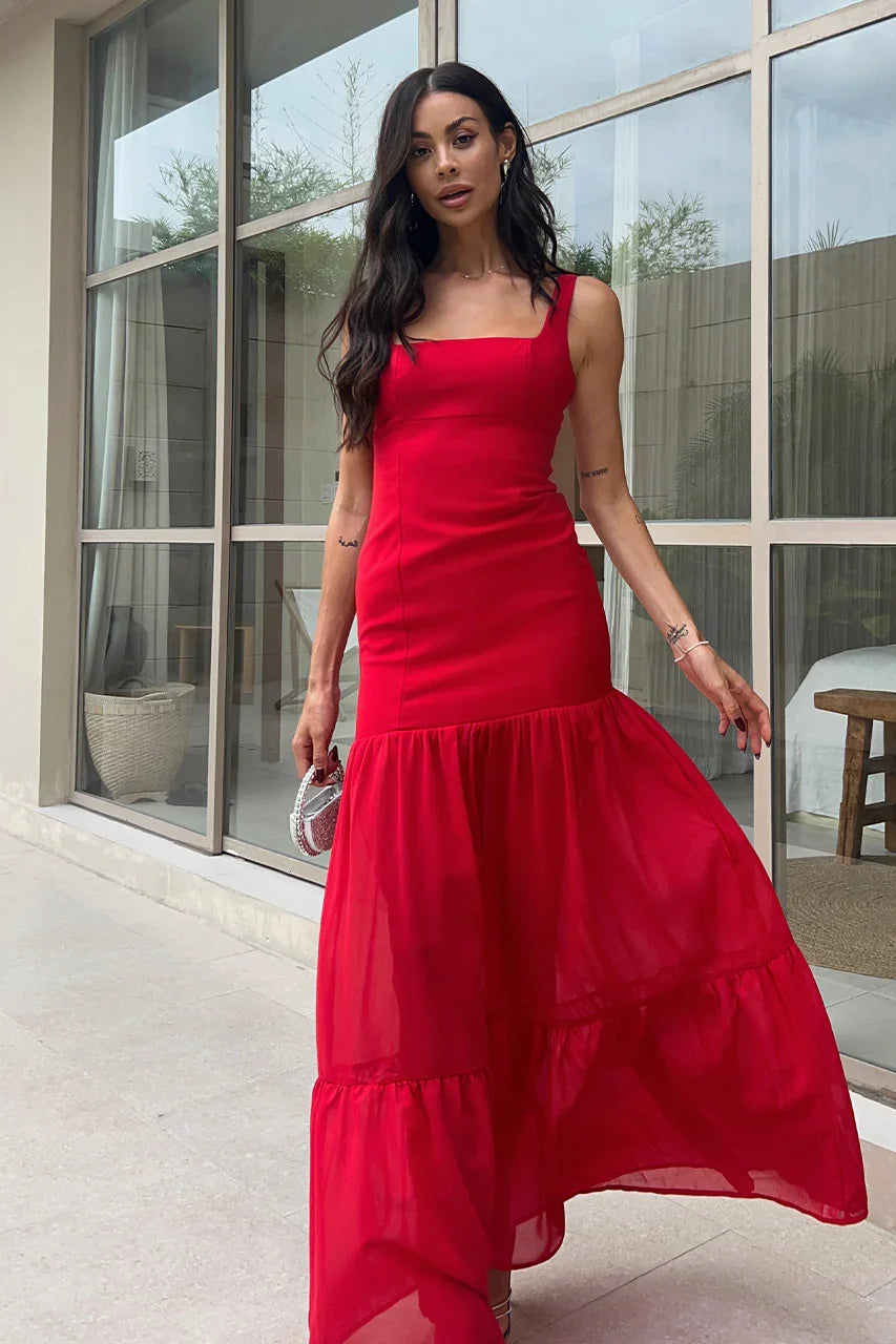 TAHLIA MAXI DRESS RED