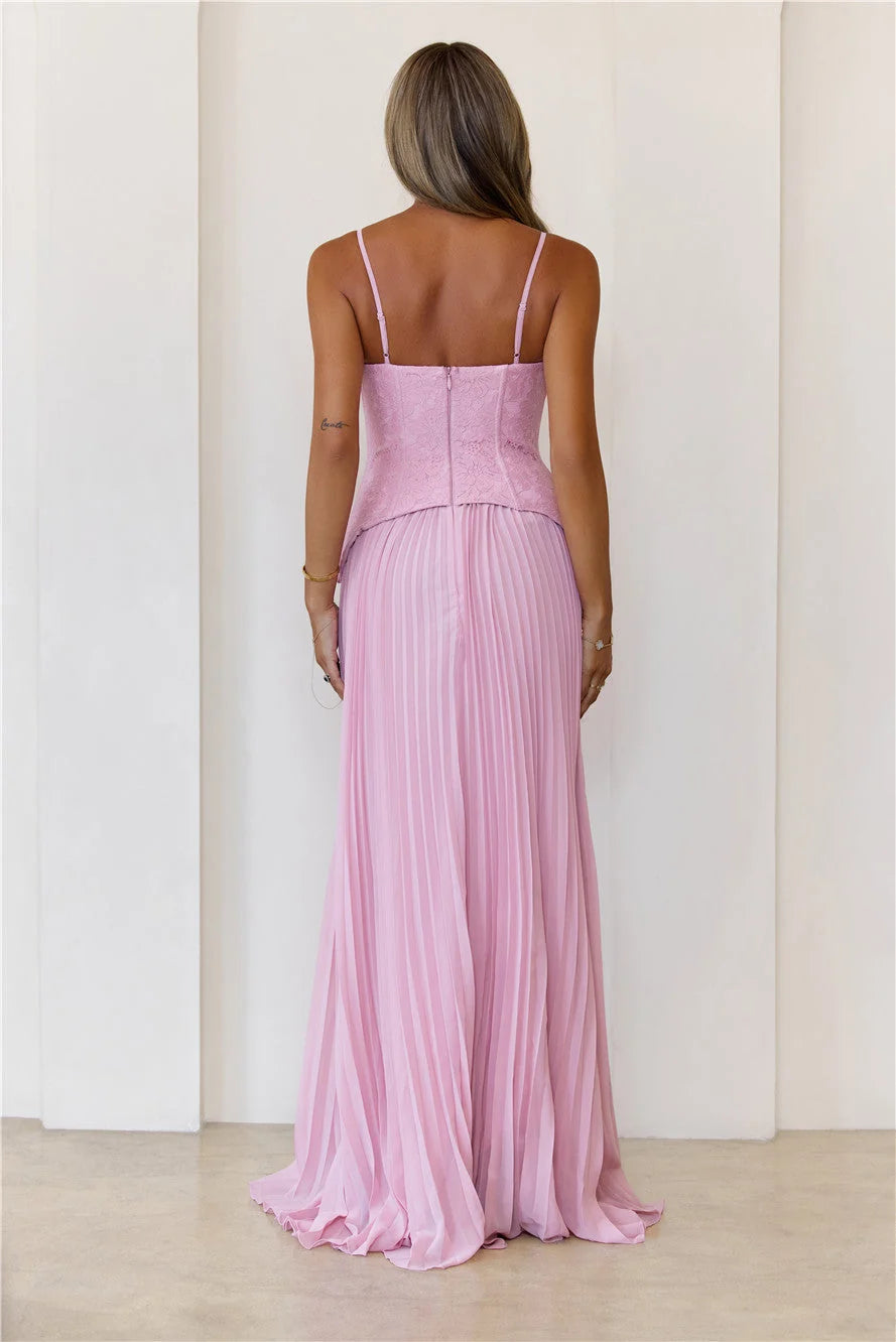 Refined Shine Maxi Dress Pink