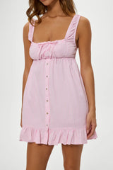 Marilyn Babydoll Dress Pink Stripe