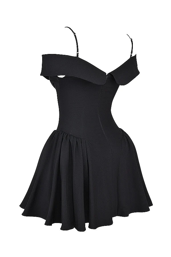 black off shoulder mini dress