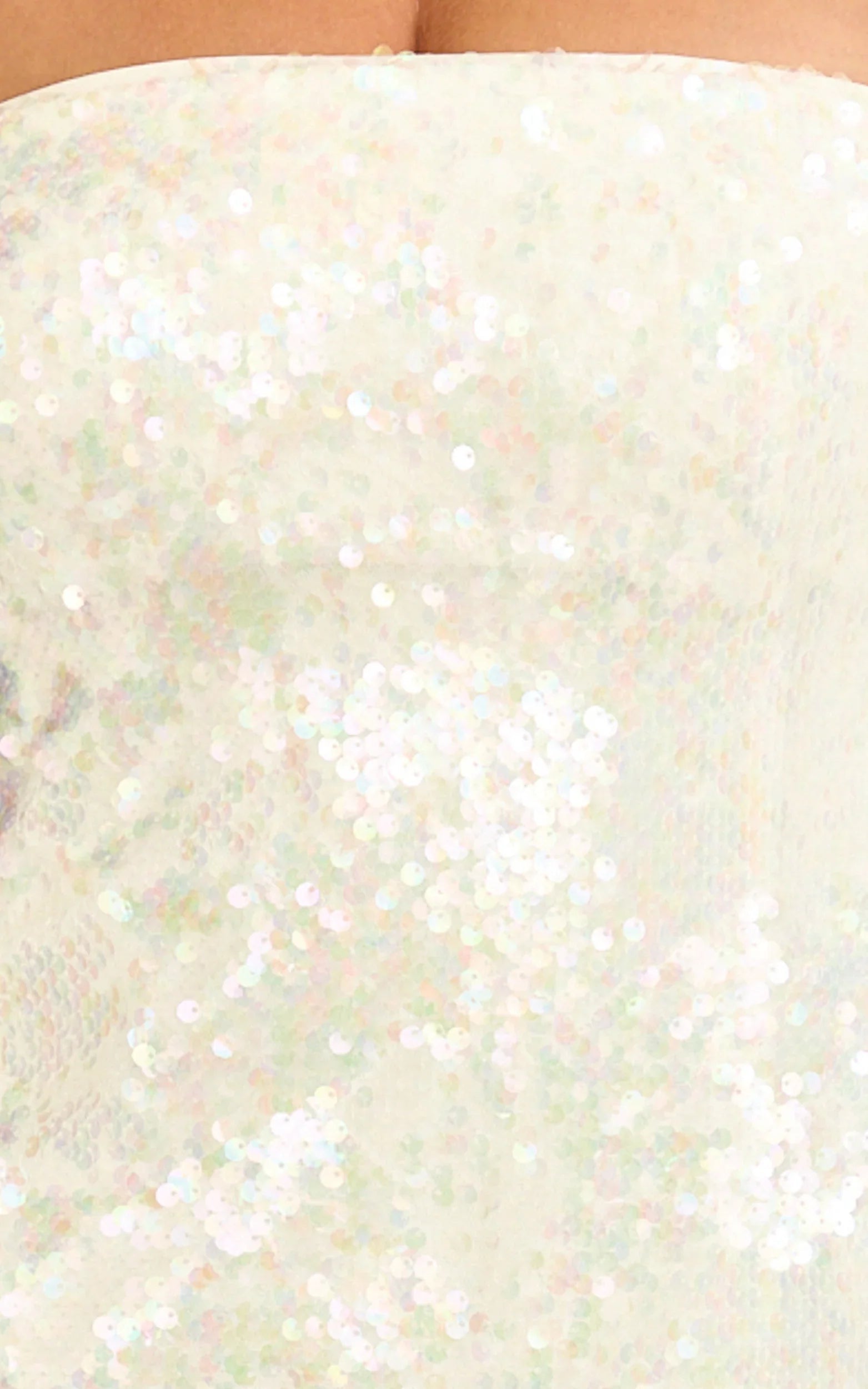 Zola Mini Dress Strapless A Line Sequin Dress in Pearl