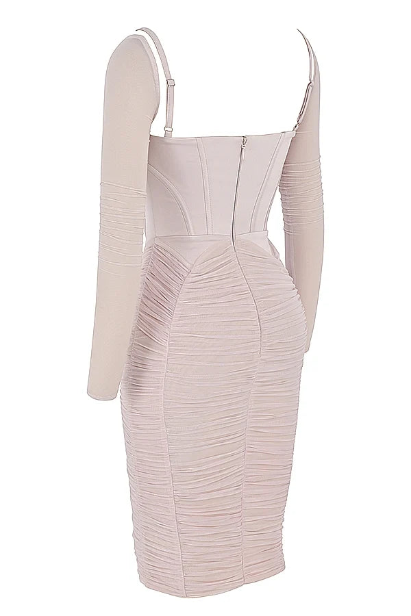crystal gathered corset dress