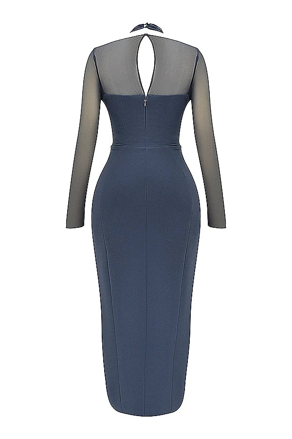 slate plunge maxi dress