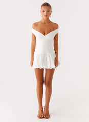 Endless Romance Off Shoulder Mini Dress White