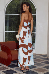RIHANNA STRAPLESS MAXI DRESS RINA BLUE
