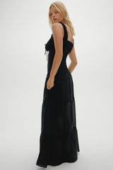 Christabelle Ruffle Maxi Dress Black