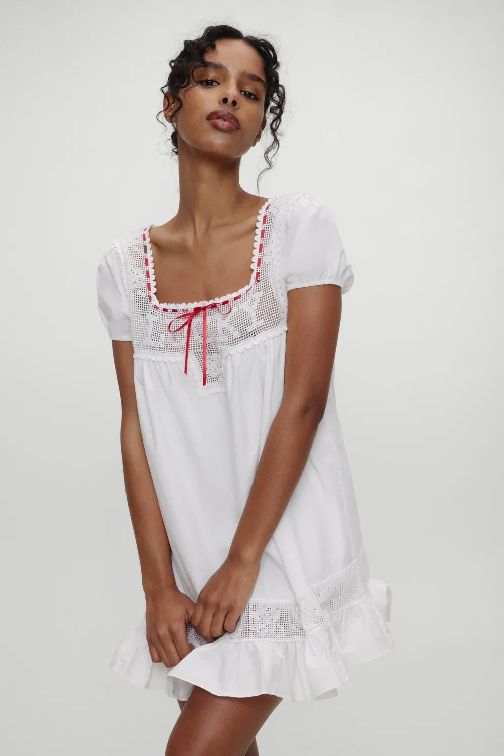 x BELLA HADID Western Poplin Mini Dress White