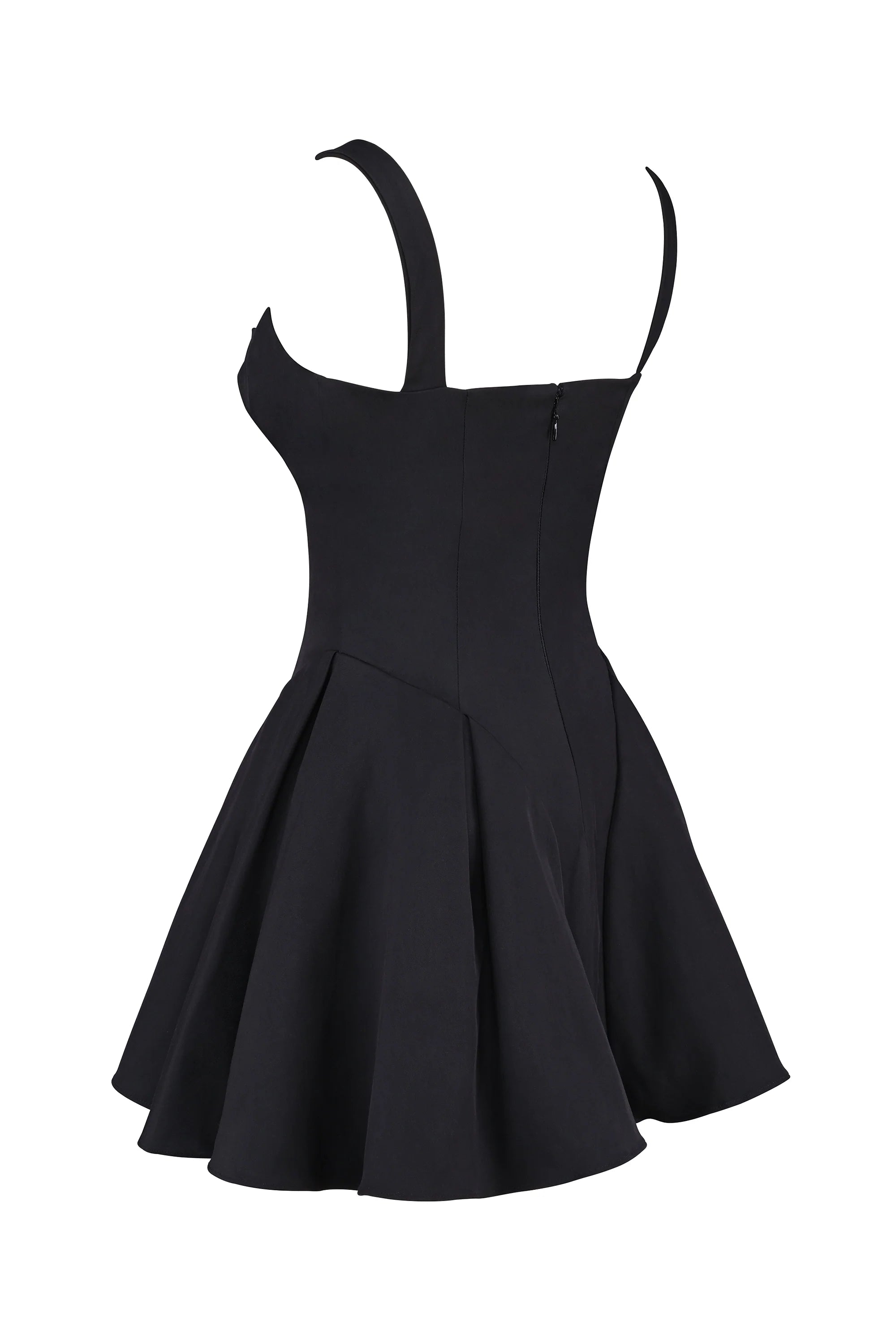 black twill mini dress