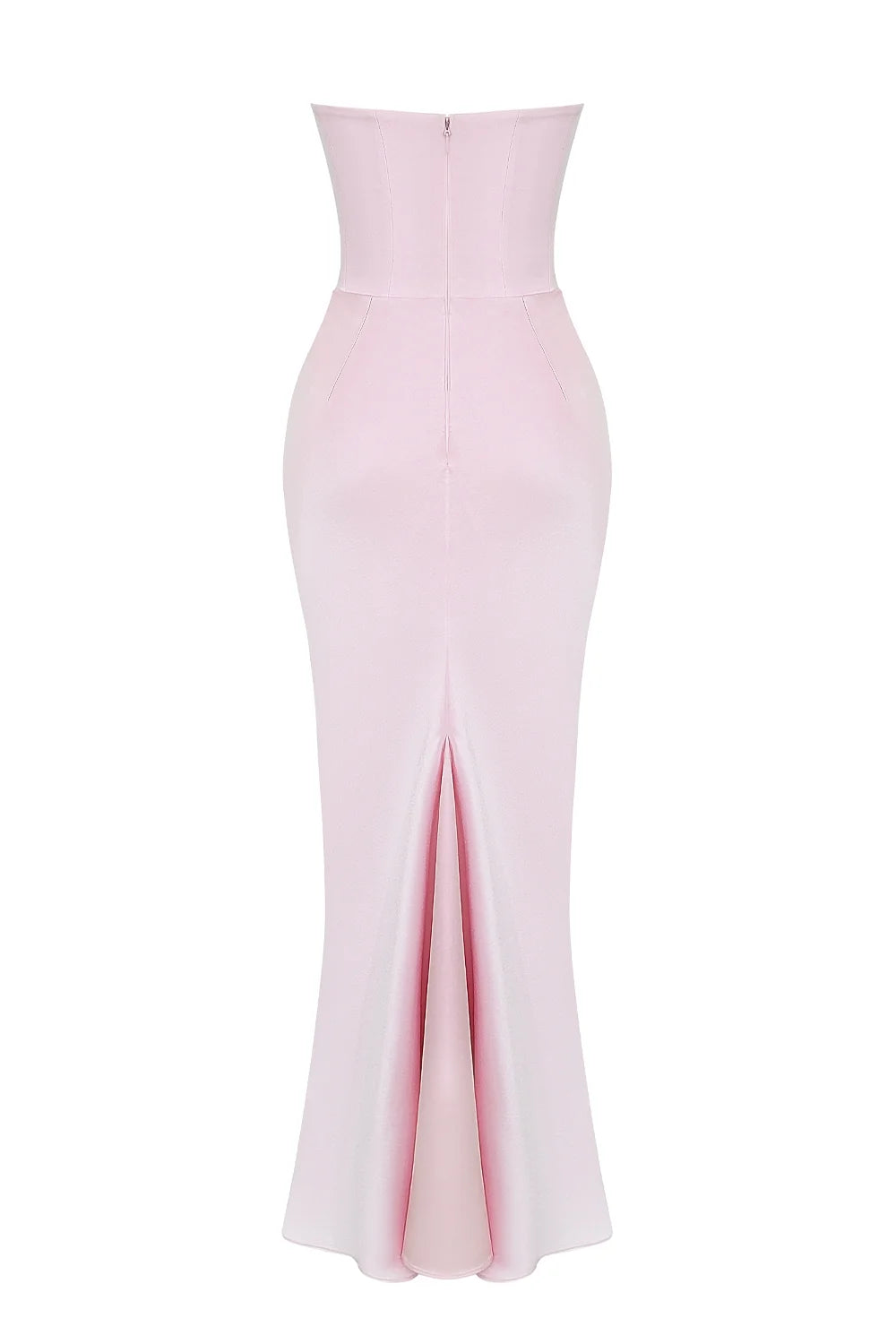 rose shadow strapless corset maxi dress