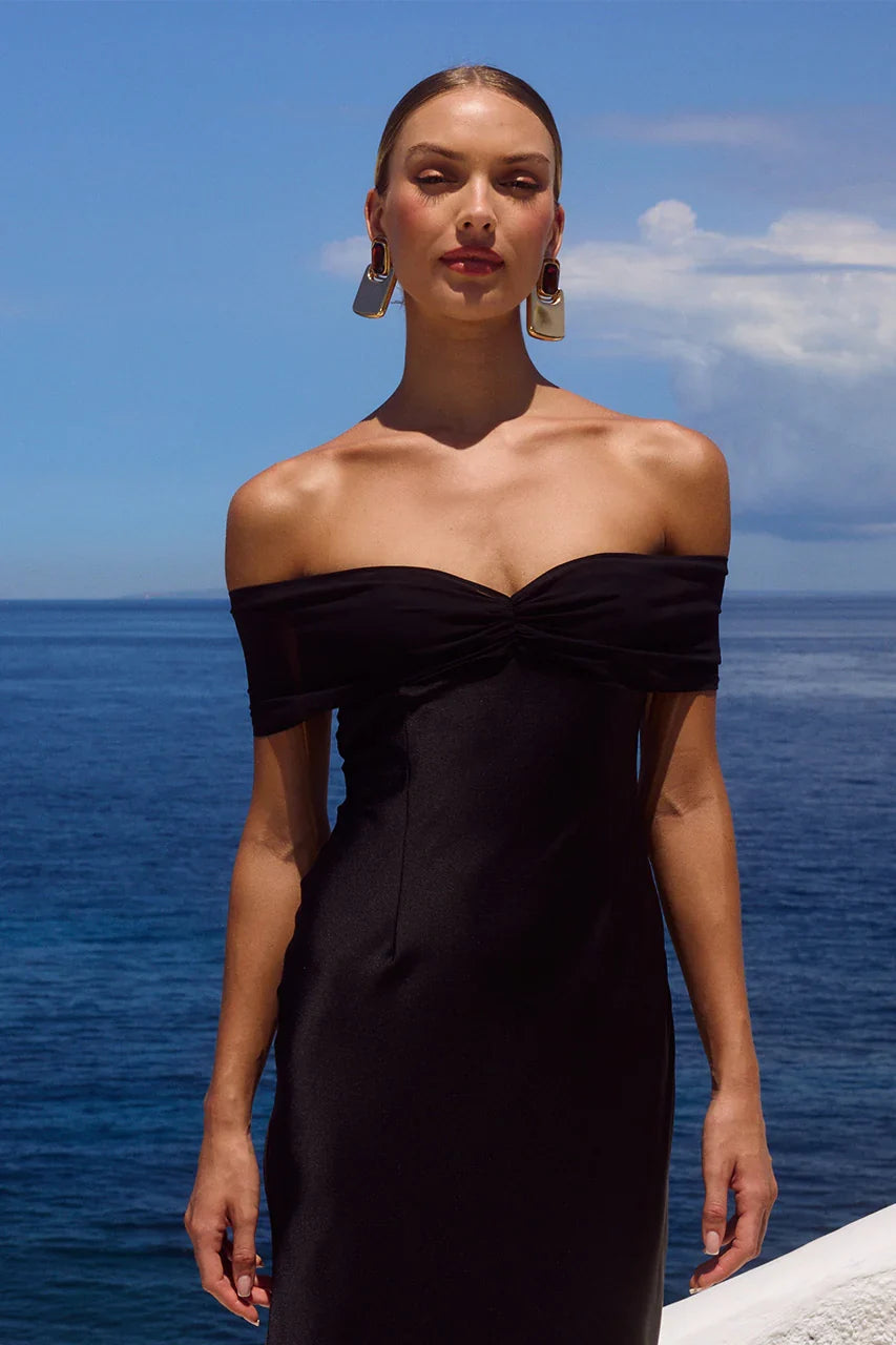 KADIE OFF SHOULDER MAXI DRESS BLACK