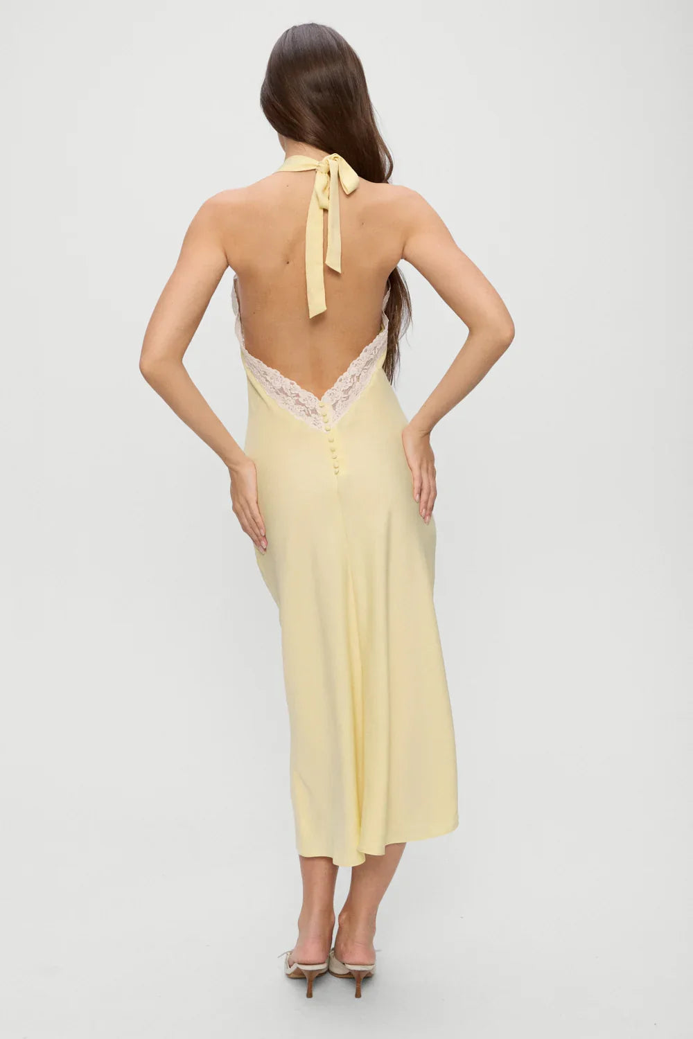 Darcy Satin Midi Dress Whipped Butter